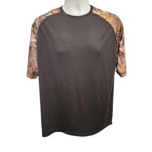 Guide Gear Men's T-Shirt Black Camo Polyester Large‎